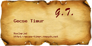 Gecse Timur névjegykártya